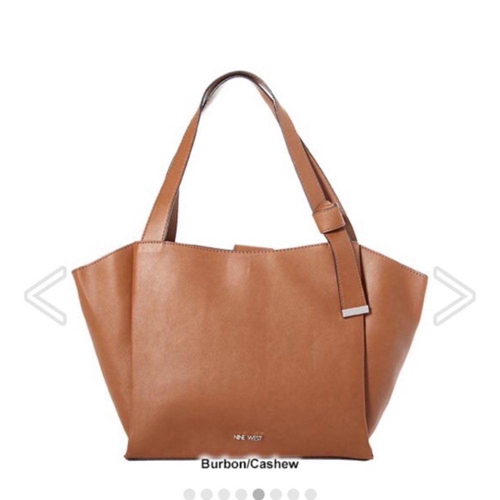 Nine West Faux Leather Ankita Tan Large Tote Bag